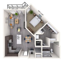 Traditional 1x1 698-789 SF 243 floor plan